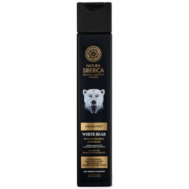 "Natura Siberica White Bear" itin gaivinantis dušo gelis 250 ml