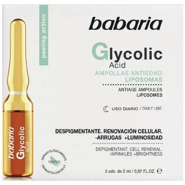 "Babaria" glikolio rūgšties ląstelių atnaujinimo ampulės 5 X 2ml