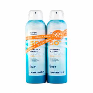 Sensilis kūno purškiklis Invisible & Light Spf50+ 2x200ml