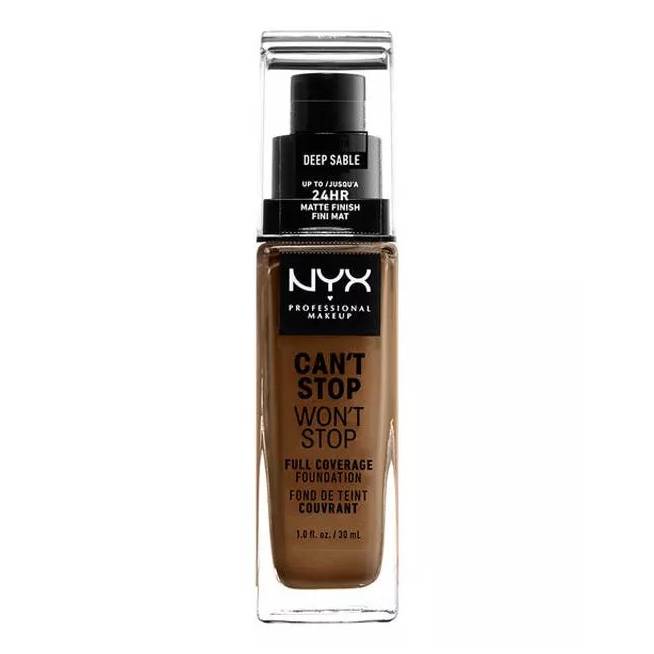 Nyx Can't Stop Won't Stop pilnai dengiantis makiažo pagrindas Deep Sable 30ml