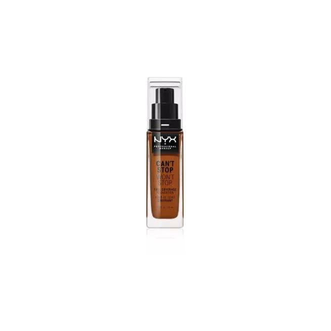 Nyx Can't Stop Won't Stop pilnai dengiantis makiažo pagrindas Deep Walnut 30ml