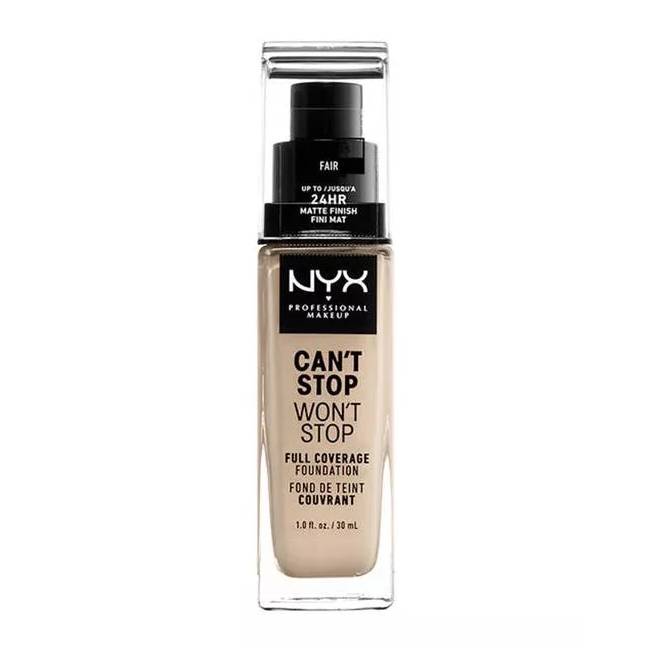 Nyx Can't Stop Won't Stop pilnai dengiantis makiažo pagrindas Fair 30ml