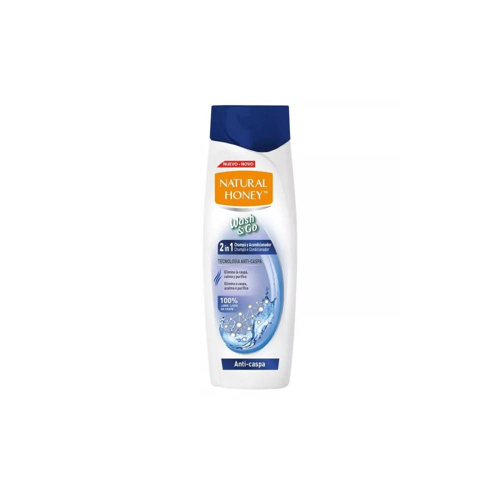 Natūralus medus "Wash and Go 2 in 1" šampūnas ir kondicionierius 330ml