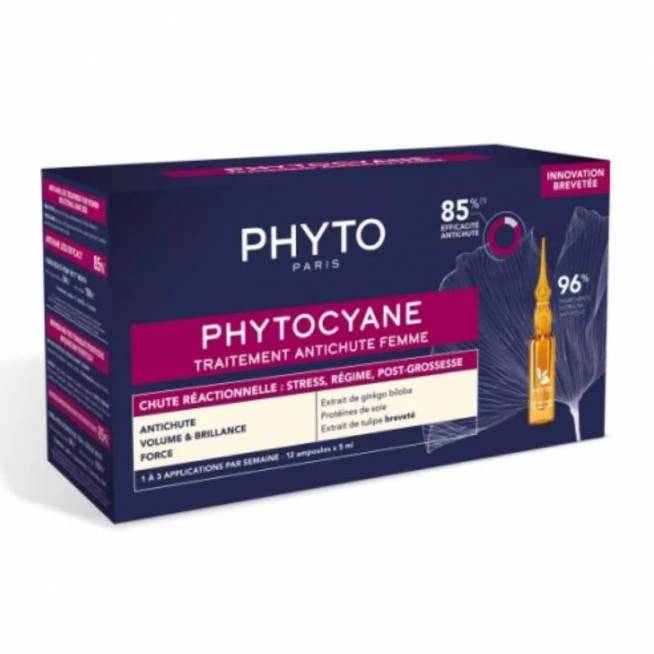 Phyto Phytocyane Reaktyvusis plaukų slinkimas 12x5ml