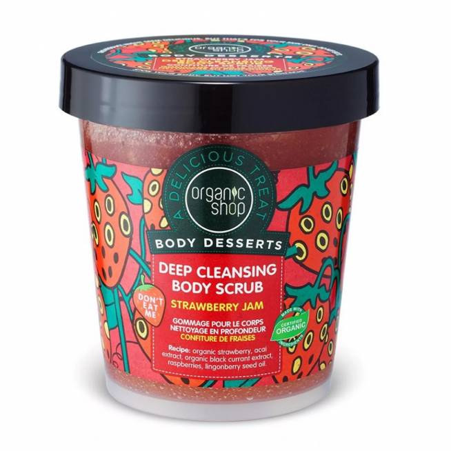 "Organic Shop Body Deserts Exfoliante Deep Cleansing Strawberry" 450ml