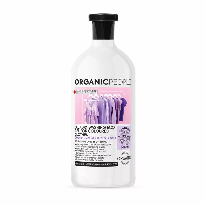 "Organic People" Spalvotiems drabužiams "Magnolia y Sea Salt" skalbimo gelis 200ml