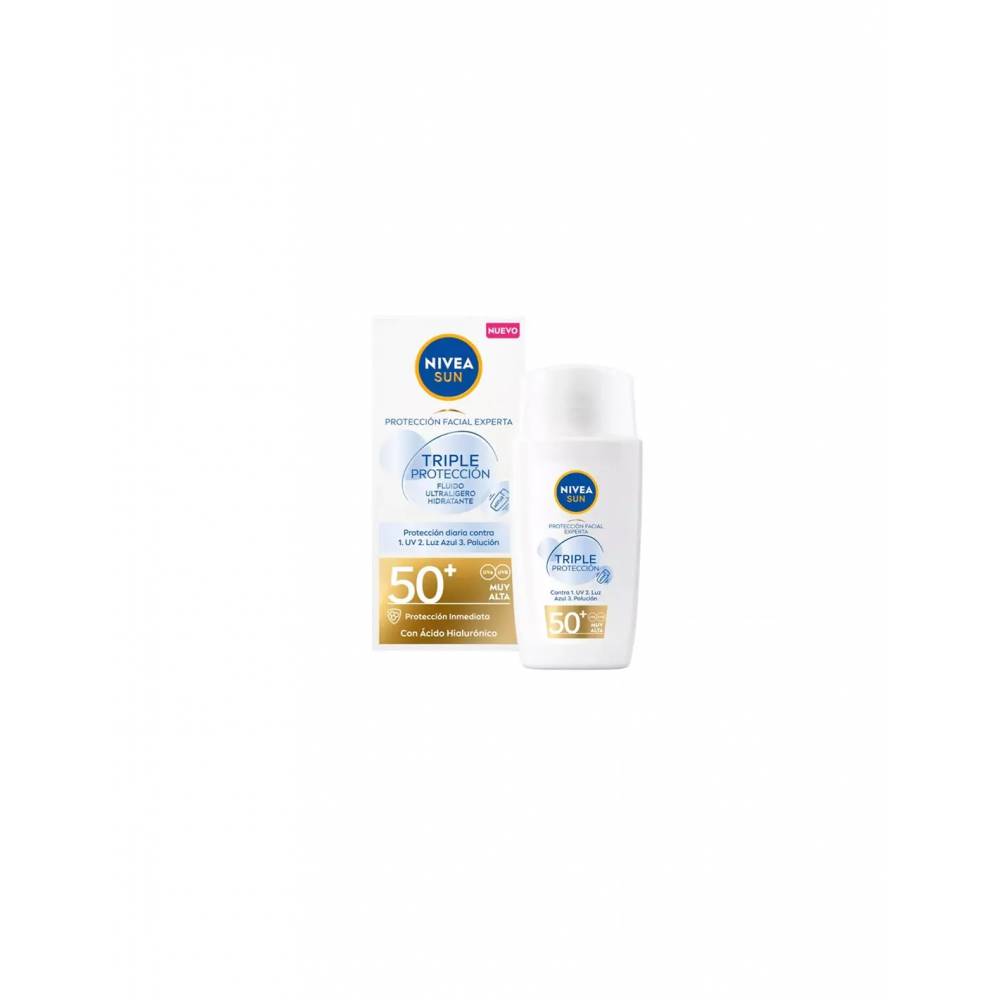 "Nivea Sun" trigubos apsaugos ultralengvas veido skystis Spf50 40ml