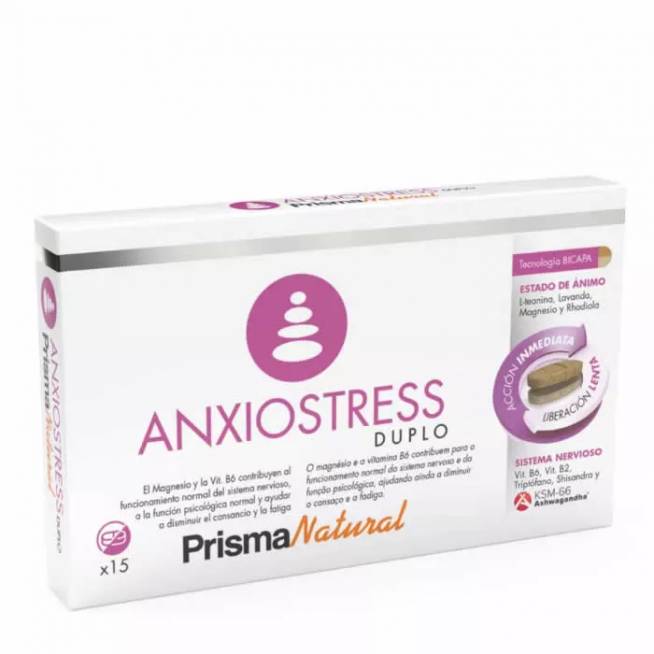 Prisma Natural Anxiostress Duplo 15 dvisluoksnių tablečių