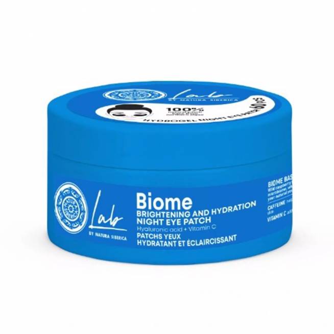 "Natura Siberica Lab Biome" skaistinantis ir drėkinantis naktinis akių pleistras 50ml