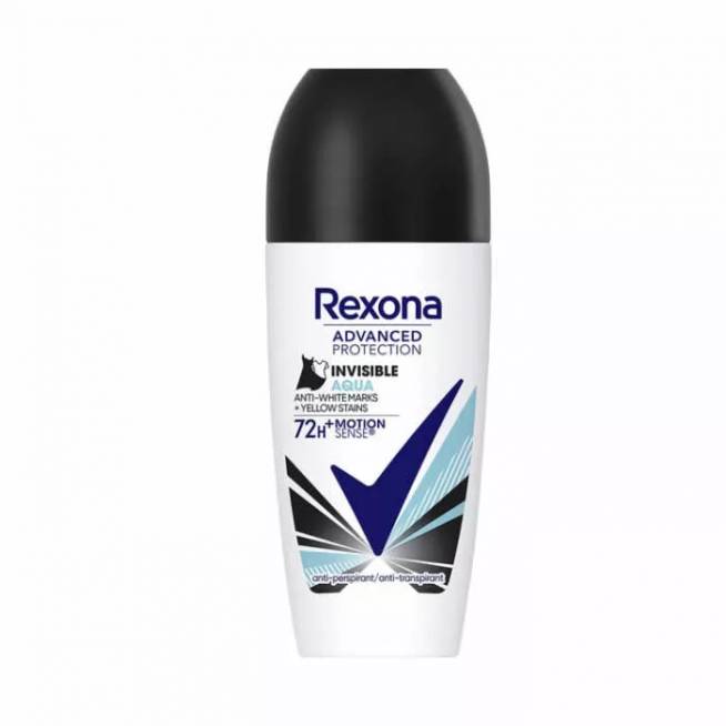 "Rexona" dezodorantas Roll On Advanced Protection Invisible Aqua 72h 50ml