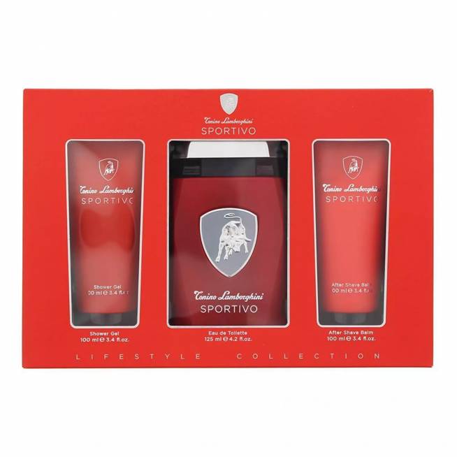 Tonino Lamborghini Sportivo Tualetinis vanduo 125ml Purškiamasis gelis 100ml Balzamas po skutimosi 100ml