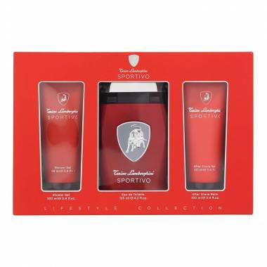 Tonino Lamborghini Sportivo Tualetinis vanduo 125ml Purškiamasis gelis 100ml Balzamas po skutimosi 100ml