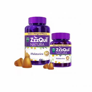 Zzzquil Natura Melatonin Mango ir bananų skonio 60+30 vienetų 