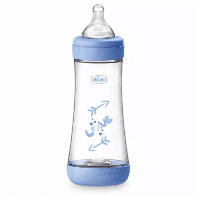 Chicco Perfect Silikoninis maitinimo buteliukas 300ml mėlynas 4m+