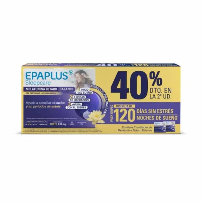 Epaplus Sleep Melatonina Retard Balance 2x60 kapsulių