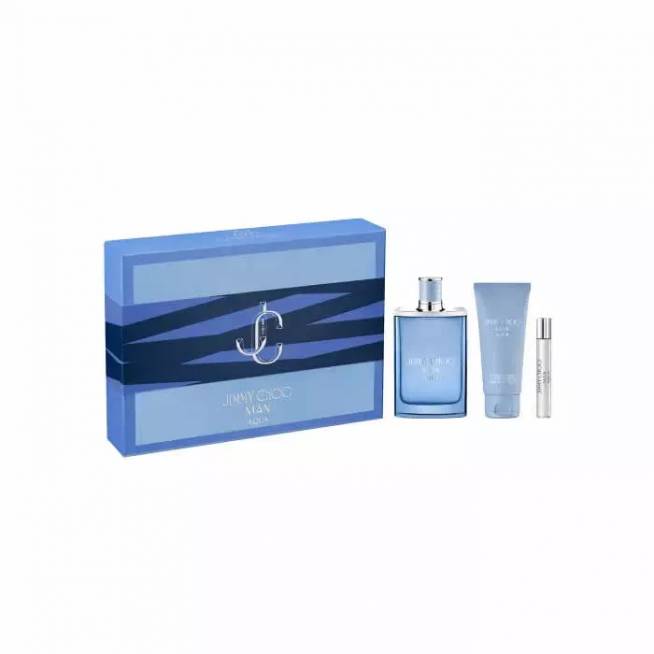 "Jimmy Choo Man Aqua" tualetinis vanduo su purškikliu 100 ml, 3 dalių rinkinys