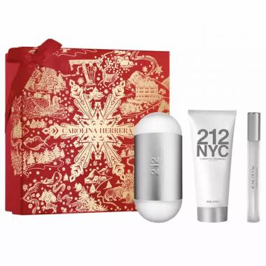 Carolina Herrera 212 Nyc tualetinis vanduo su purškikliu 100 ml, 3 dalių rinkinys