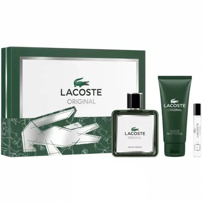 Lacoste Original Eau De Parfum Spray 100ml 3 dalių rinkinys