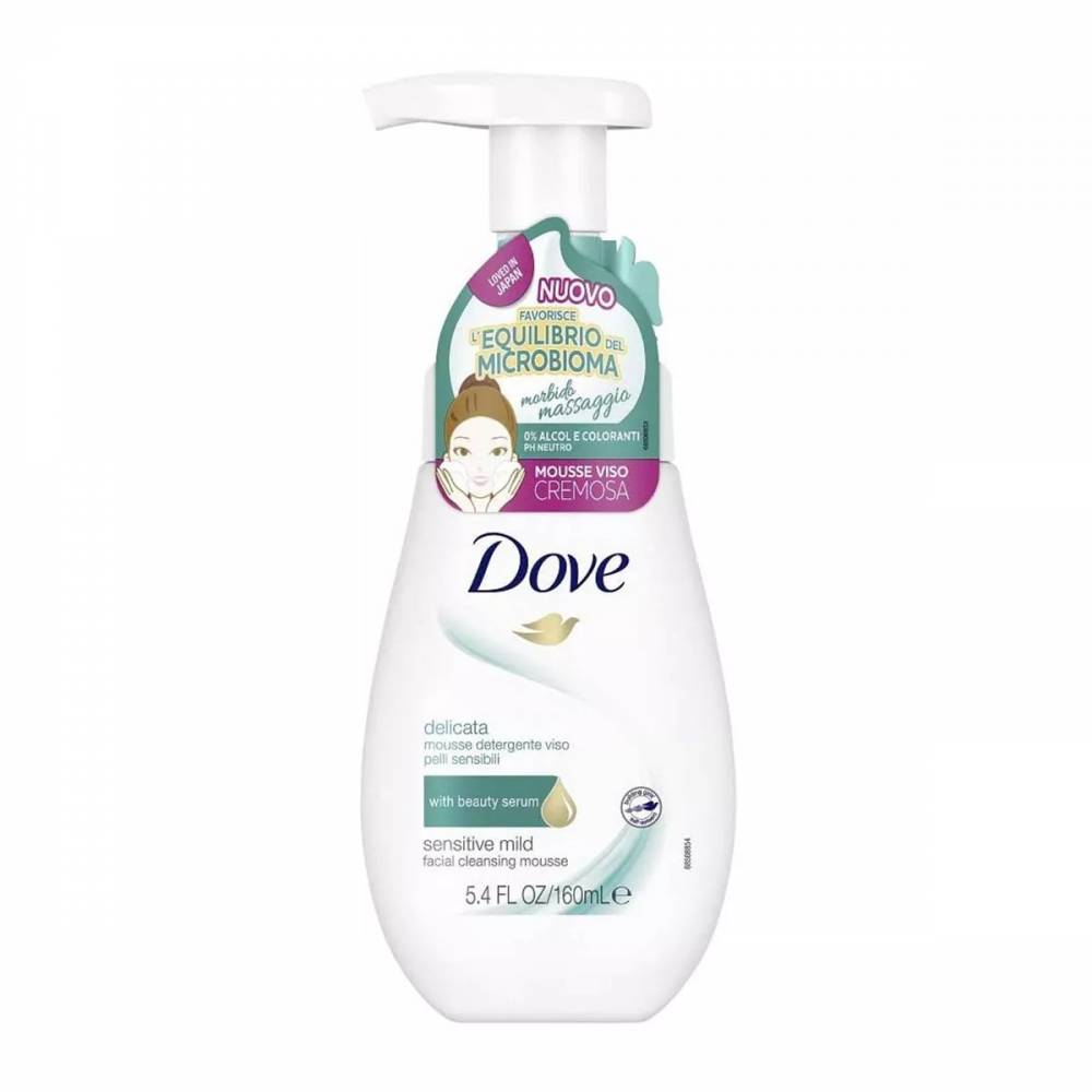 "Dove Delicata" putojantis veido prausiklis jautriai odai 160ml