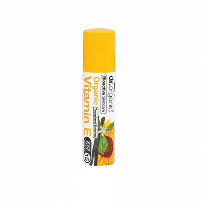 "Dr Organic" vitaminas E lūpų balzamas 15Spf 5.6ml