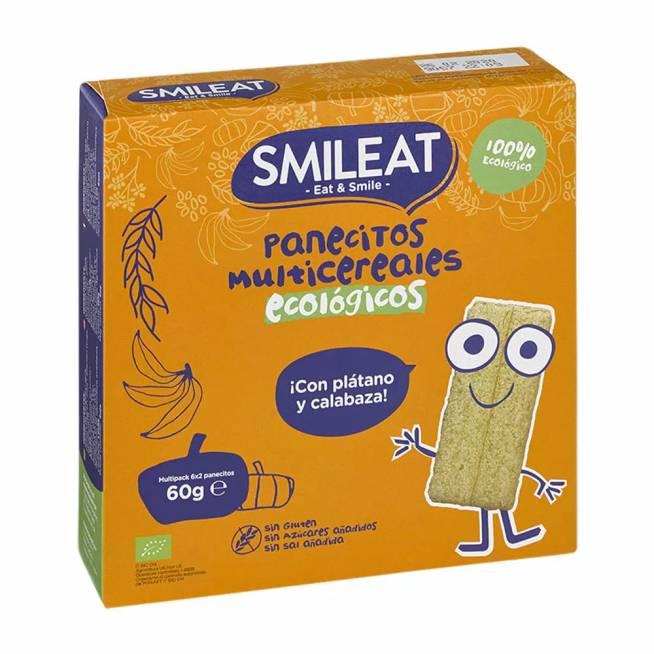 "Smileat" grūdų keksiukai su bananais ir moliūgais Bio 60g