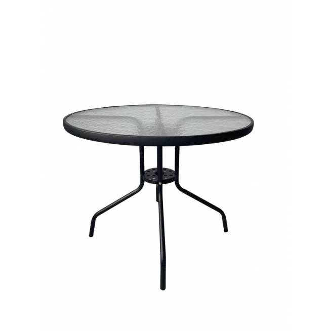 Lauko stalas BISTRO ROUND, pilkas, Ø90×70 cm