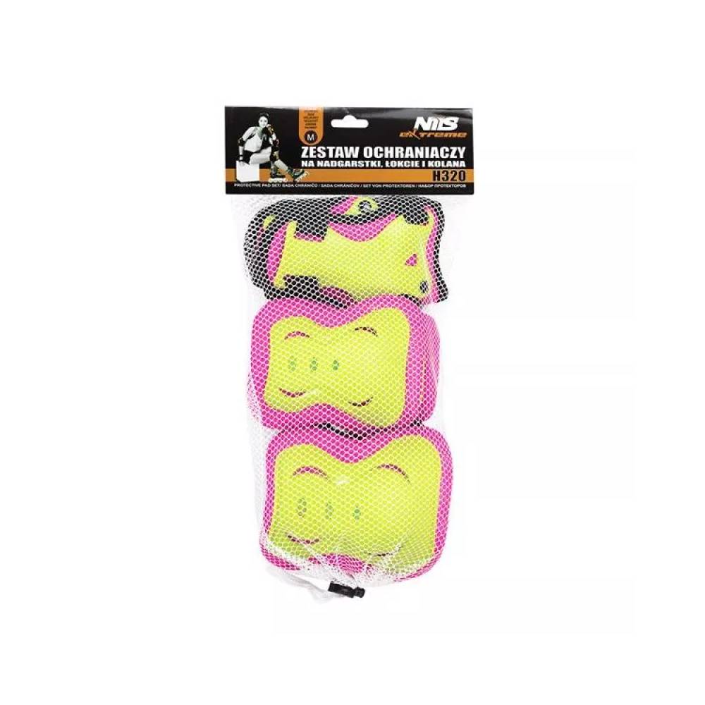 Apsaugų rinkinys Nils Extreme H320 pink-lime XL dydžio