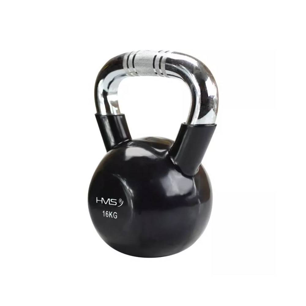 Kettlebell ketaus rankena su chromu HMS KTC16 BLACK