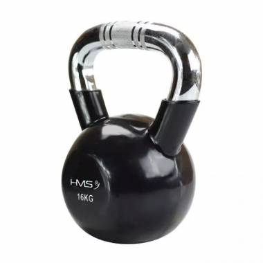 Kettlebell ketaus rankena su chromu HMS KTC16 BLACK