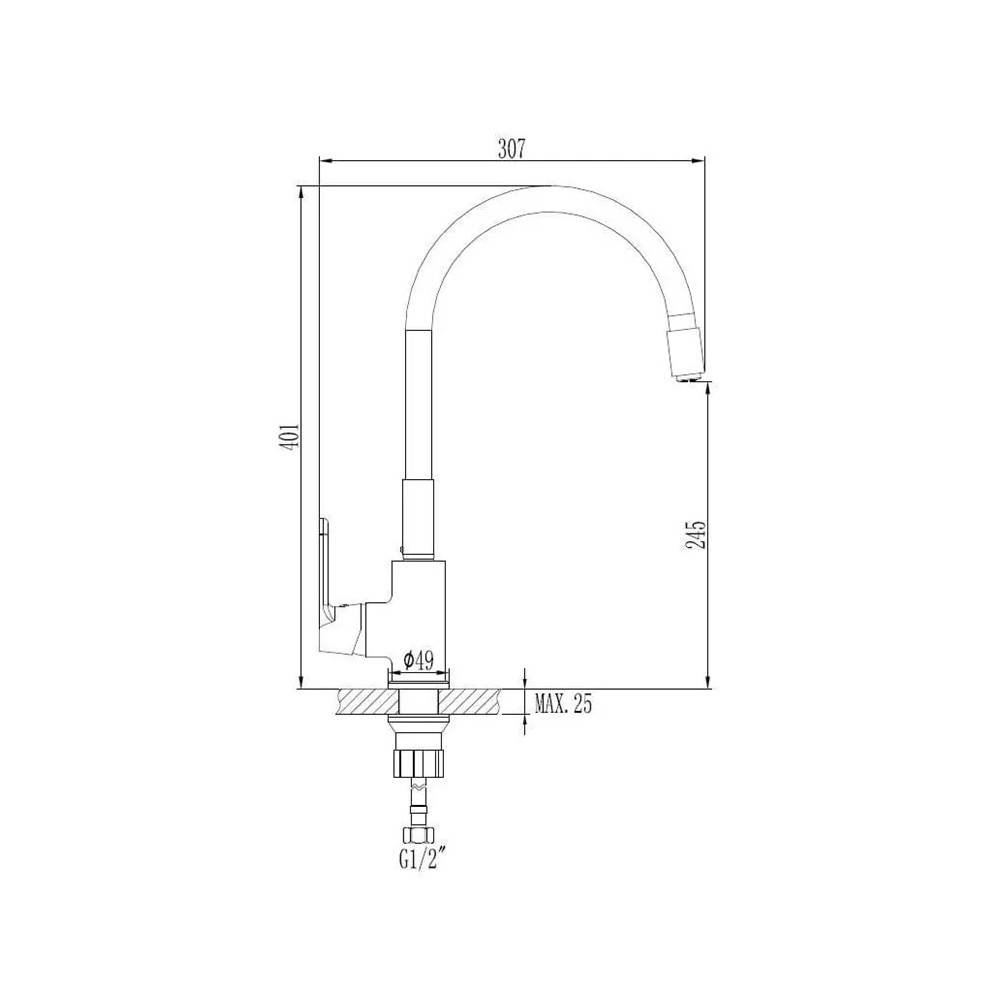 Virtuvinis maišytuvas Invena Joga Plus BZ-32-P03-C, smėlio