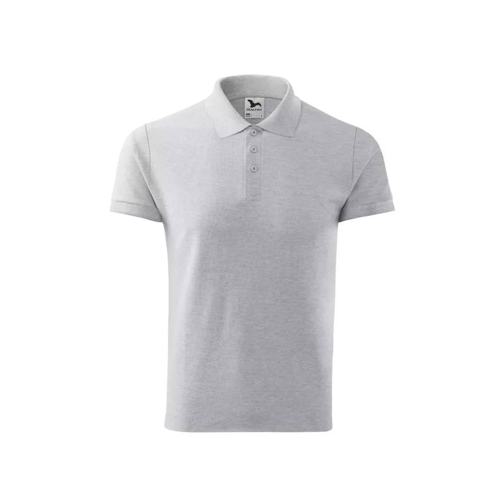 Malfini Cotton M MLI-21203 polo marškinėliai šviesiai pilki melanžiniai