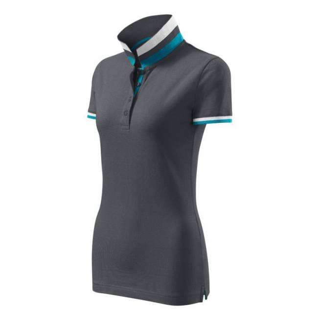 Malfini Collar Up W MLI-25783 šviesiai antracito spalvos polo marškinėliai