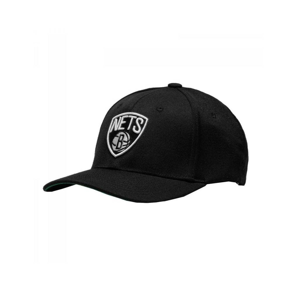 Mitchell & Ness NBA Brooklyn Nets Team Logo High Crown 6 Panel Classic Red Snapback kepurė HHSSINTL102-BNEYYYPPPBLCK