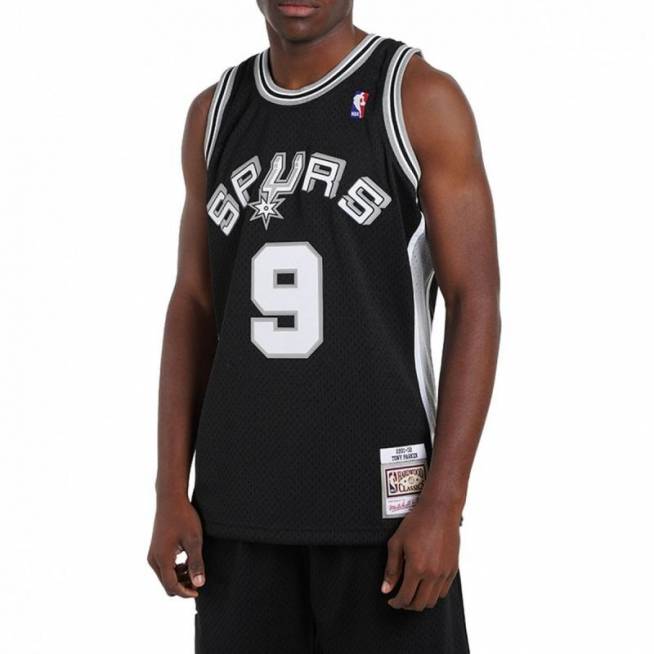 Mitchell & Ness San Antonio Spurs NBA Swingman marškinėliai Spurs 2001 Tony Parker M SMJYLG19018-SASBLCK01TPA