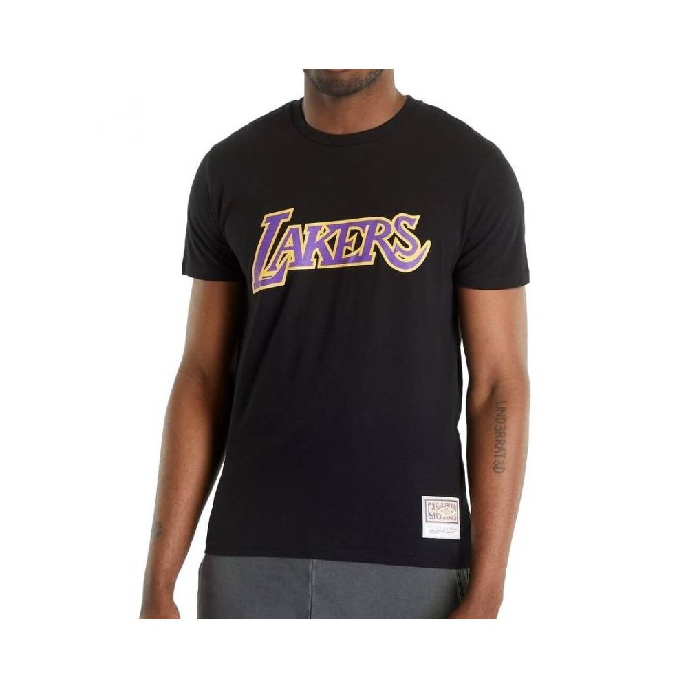 "Mitchell & Ness" NBA komandos logotipas marškinėliai Los Angeles Lakers BMTRINTL1051-LALBLCK