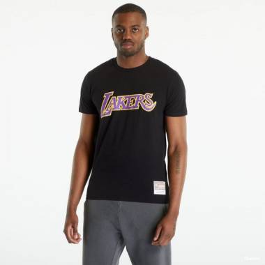 "Mitchell & Ness" NBA komandos logotipas marškinėliai Los Angeles Lakers BMTRINTL1051-LALBLCK