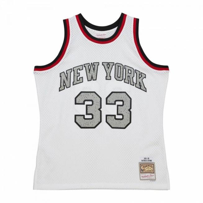 Mitchell & Ness NBA Cracked Cement Swingman Jersey Knicks 1991 Patrick Ewing M TFSM5934-NYK91PEWWHIT