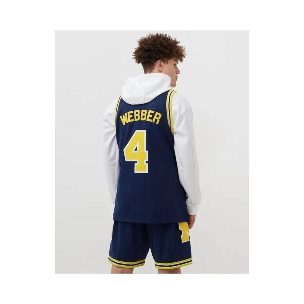 Mitchell & Ness NCAA Swingman Road Jersey Michigan1991 Chris Webber SMJY4437-UMI91CWEASBL