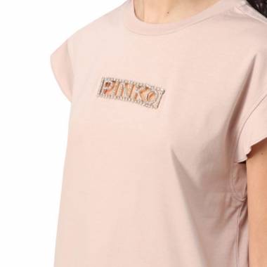 "Pinko" marškinėliai "Interlock" + logotipas su akmenukais W 101609A12H