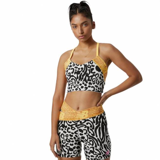 New Balance Relentless Printed Crop Bra W WB21176BKW sportinė liemenėlė