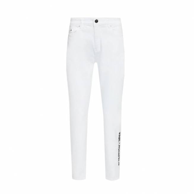 Karl Lagerfeld White Gf Denim Pants W 221W1101 džinsai