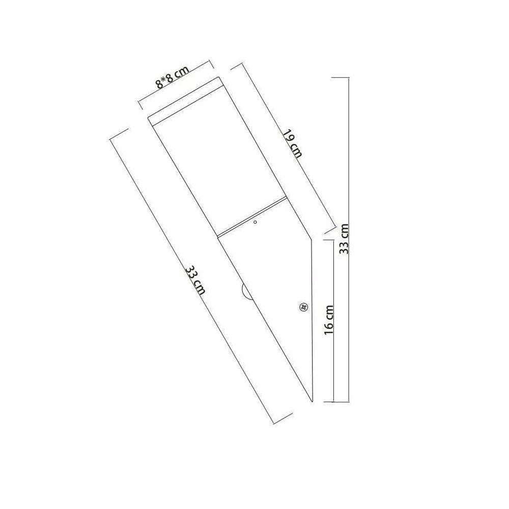 Šviestuvas Domoletti Corte DH7430, 15W, E27, IP44, antracito, 8 cm x 33 cm