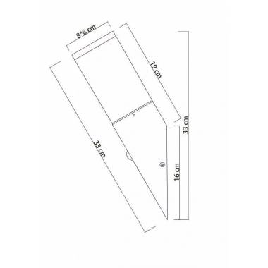 Šviestuvas Domoletti Corte DH7430, 15W, E27, IP44, antracito, 8 cm x 33 cm