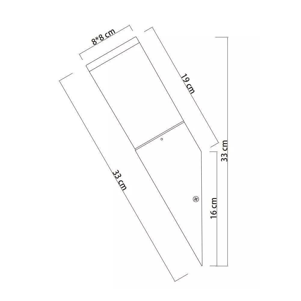 Šviestuvas Domoletti Corte DH1430, 15W, E27, IP44, antracito, 8 cm x 33 cm