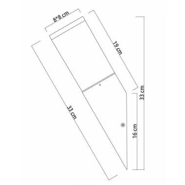 Šviestuvas Domoletti Corte DH1430, 15W, E27, IP44, antracito, 8 cm x 33 cm