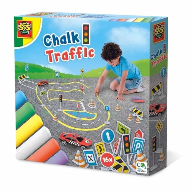 Kreidelės SES Creative Chalk Traffic, įvairių spalvų