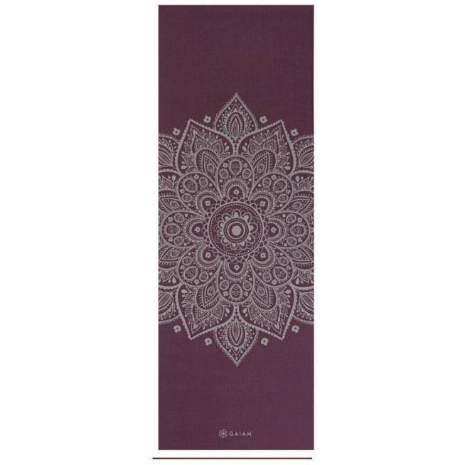 "Gaiam Midnight Plum Sundial Flower Yoga Mat" 5 mm 65734