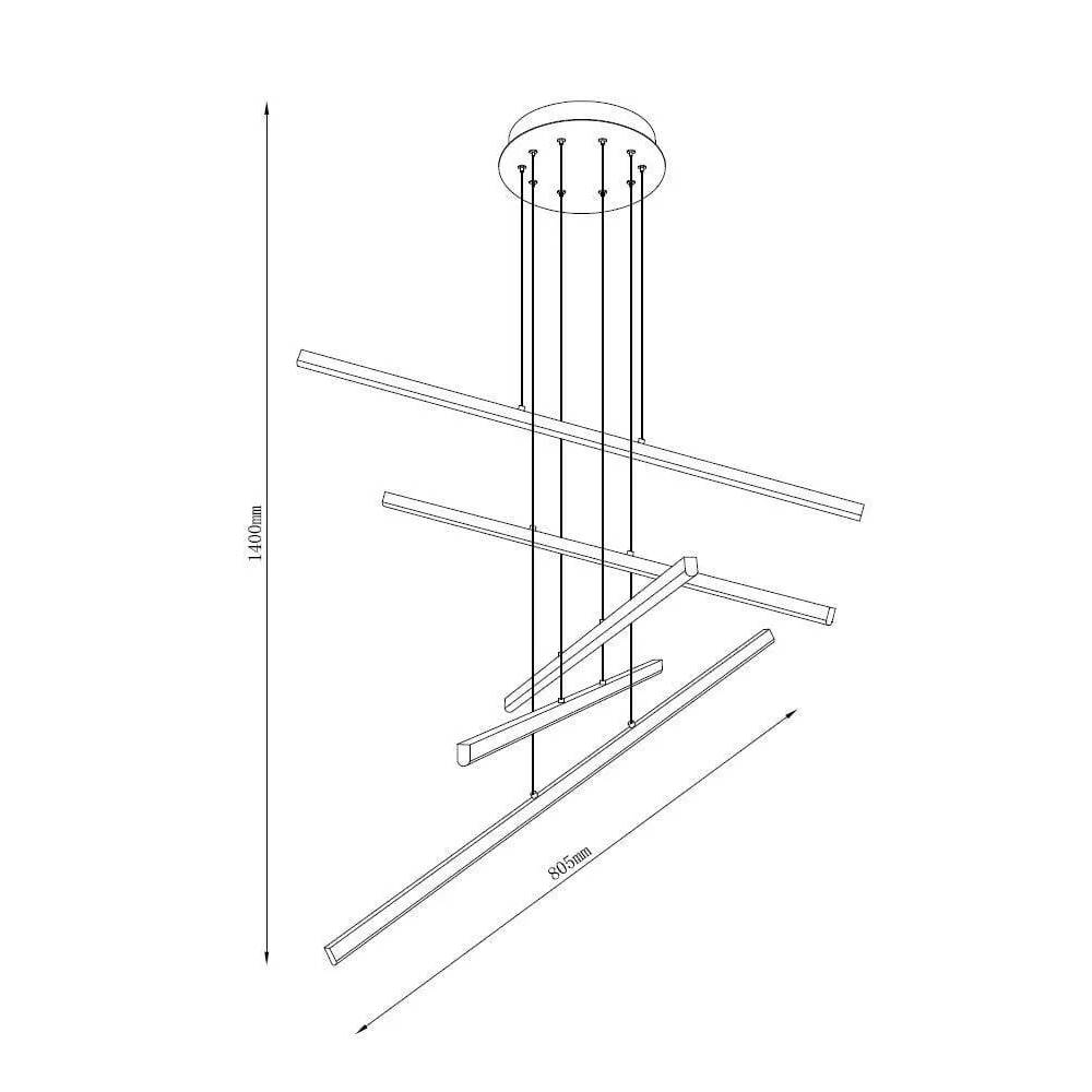 Šviestuvas lubų Domoletti 2023522P-BK, 60 W, 4000 °K