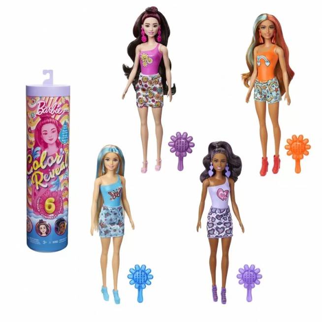 Lėlė su priedais Barbie Color Reveal HRK06, 29 cm