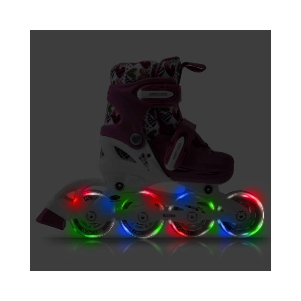 Riedučiai-riedučiai-riedučiai reguliuojami Smj sport Combo Hearts 3in1 Led Jr HS-TNK-000011510